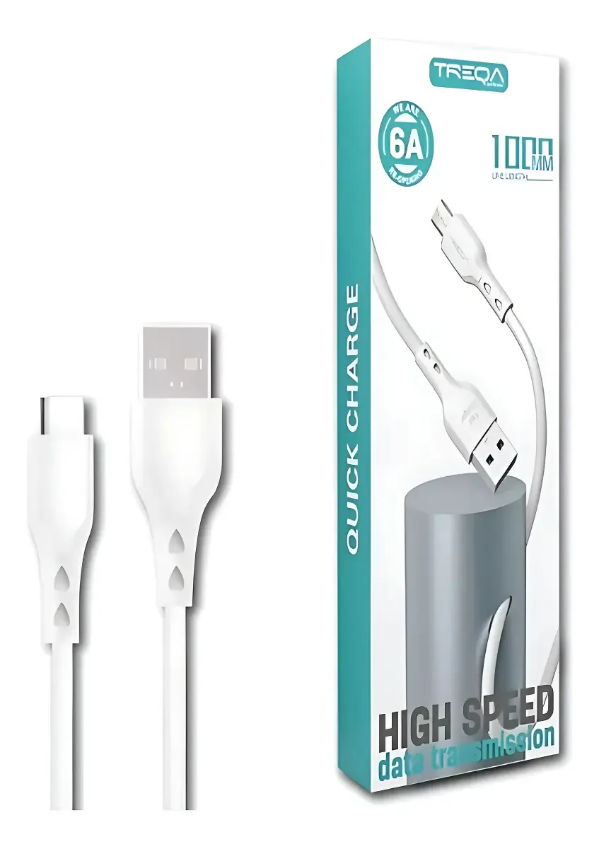 Cable Tipo C Treqa de 1 Metro Blanco