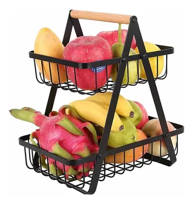 Cesta Metálica De 3 Niveles Frutas Y Multiusos