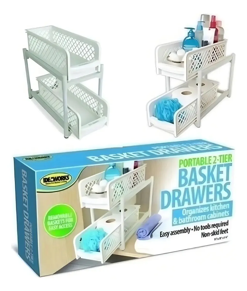 Cestas Organizadoras Dos Niveles De Cocina Y Baño