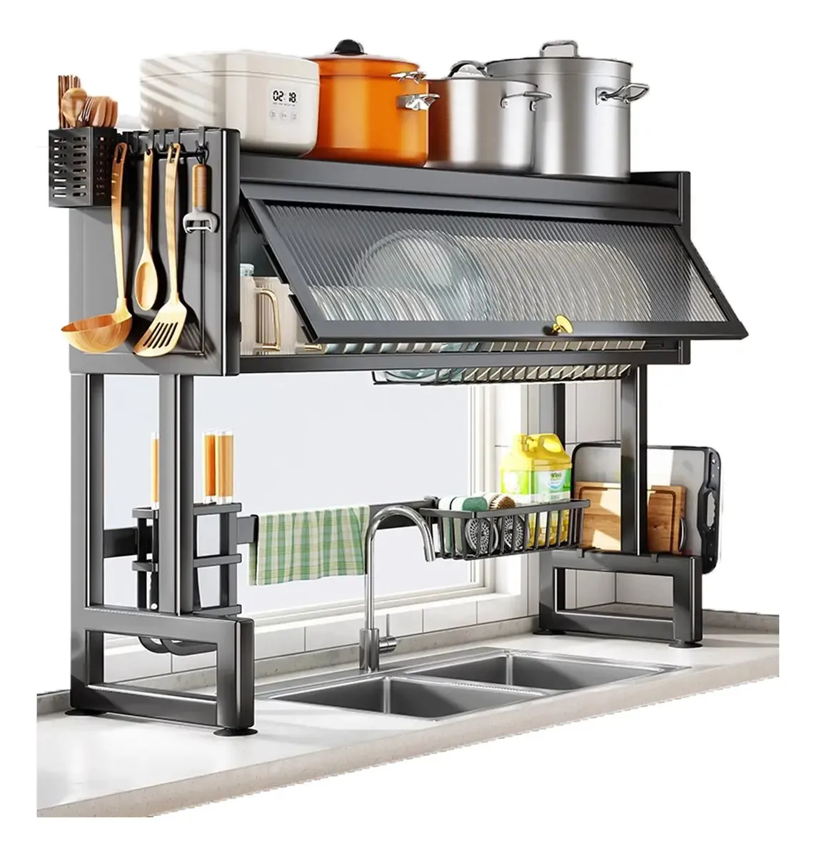 Escurridor Organizador De Platos Con Puerta 85cm