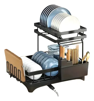 Escurridor Y Organizador De Loza 2 Niveles - 42cm | ST-8083 - OFERTA🥇