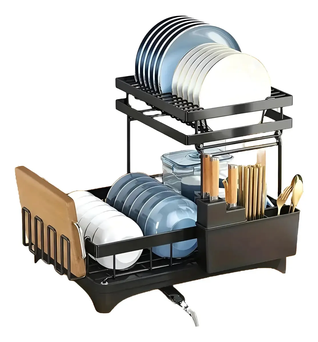Escurridor Y Organizador De Loza 2 Niveles - 42cm | ST-8083 - OFERTA🥇