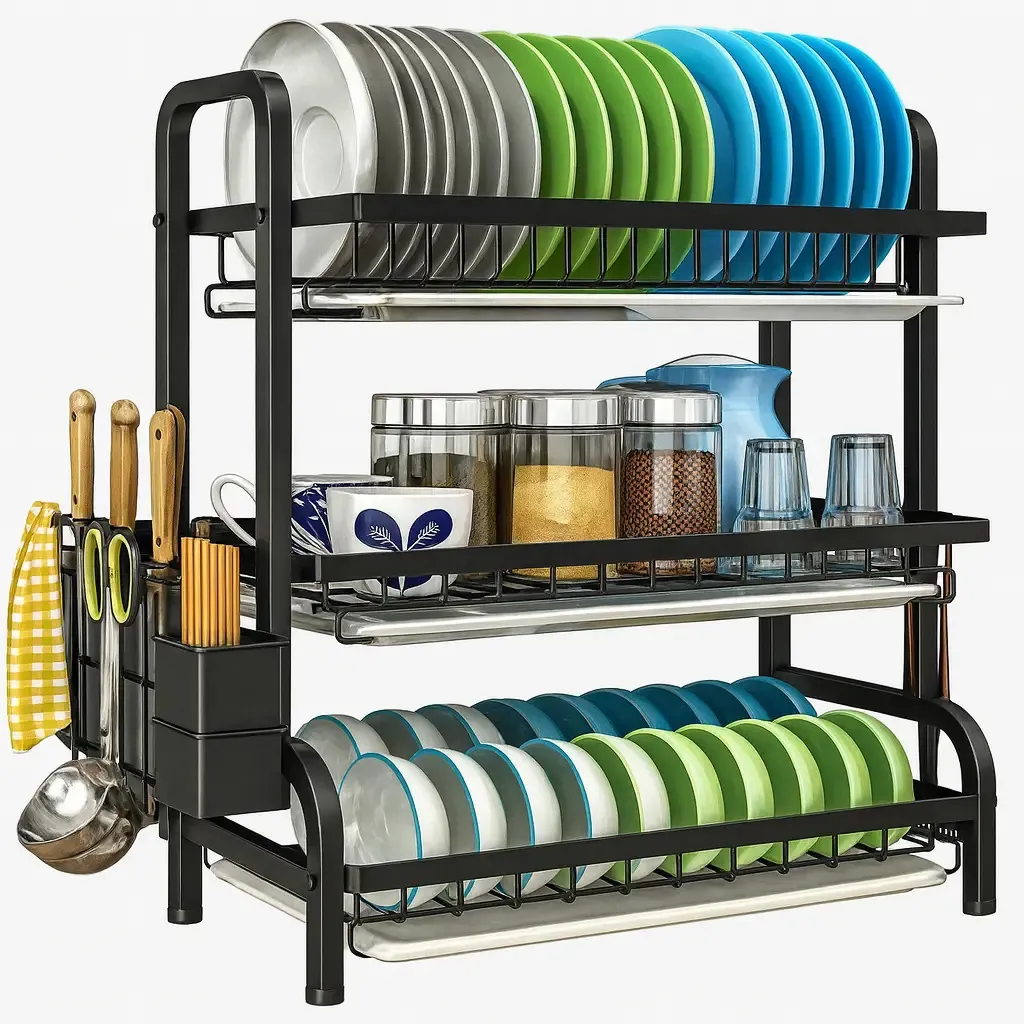 Estante Secador De Platos 85 Cm 2 Niveles