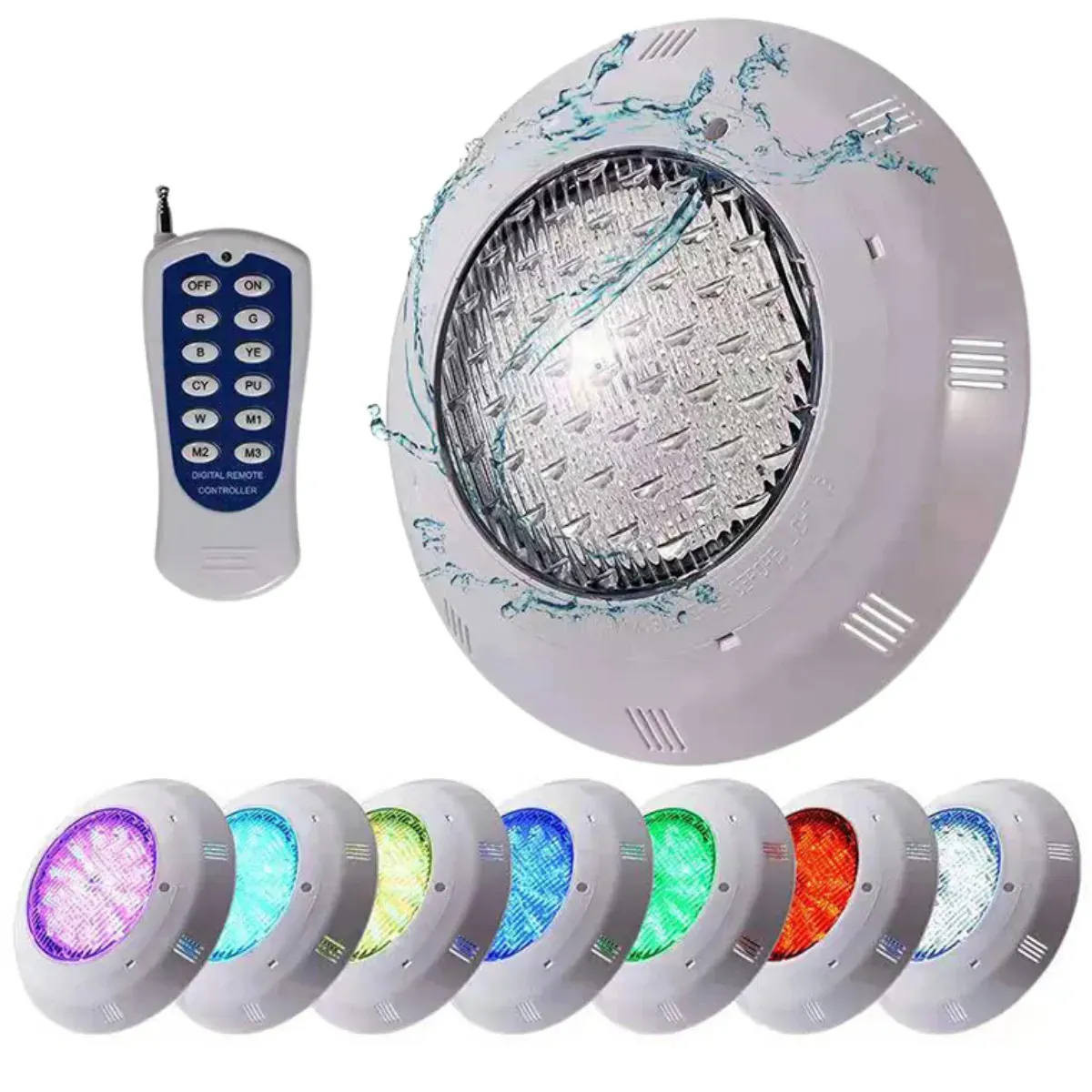 Foco Piscina Led Sumergible Sobrepuesto Multicolor RGB 24 W