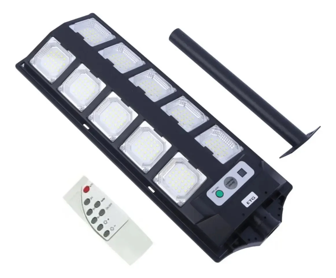 Foco Solar 100W. Soporte Y Control Remoto Sin Sensor
