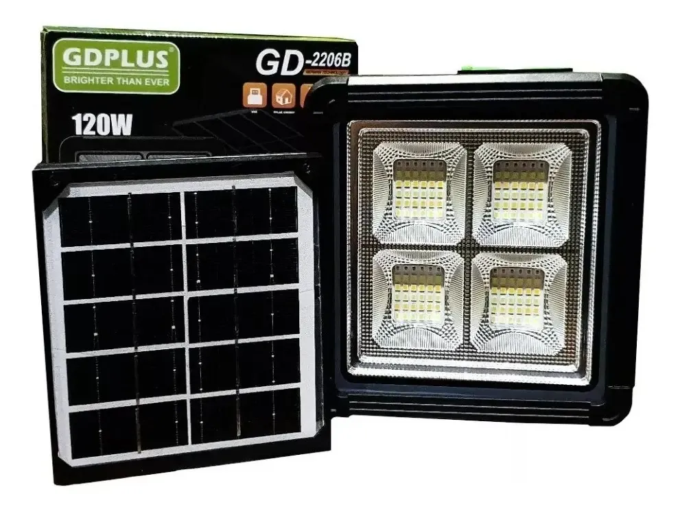 Foco Solar Multifuncional Recargable 120W