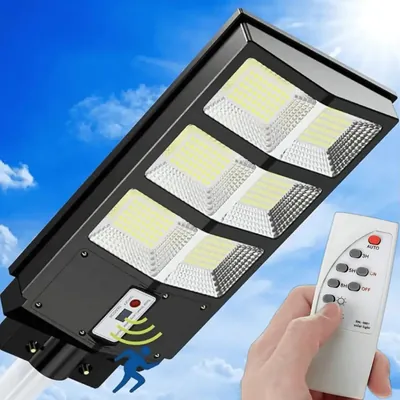 Foco Solar Tipo Poste de 300W. con Soporte y Control Remoto