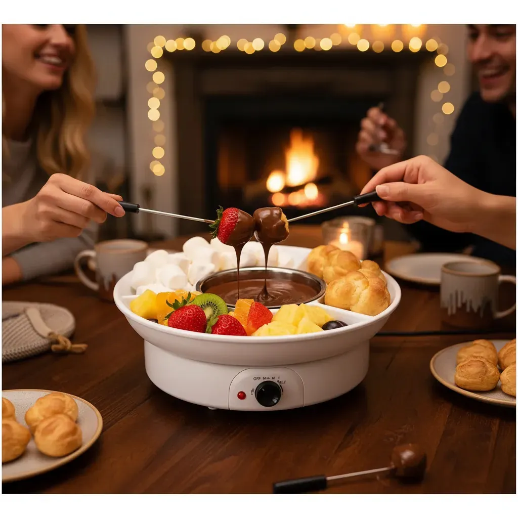 Fondue Eléctrico para Chocolate con Compartimientos