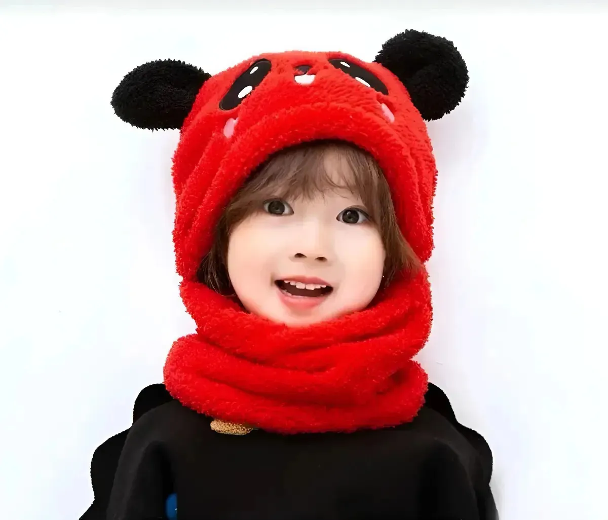 Gorro Con Cuello Infantil Osito
