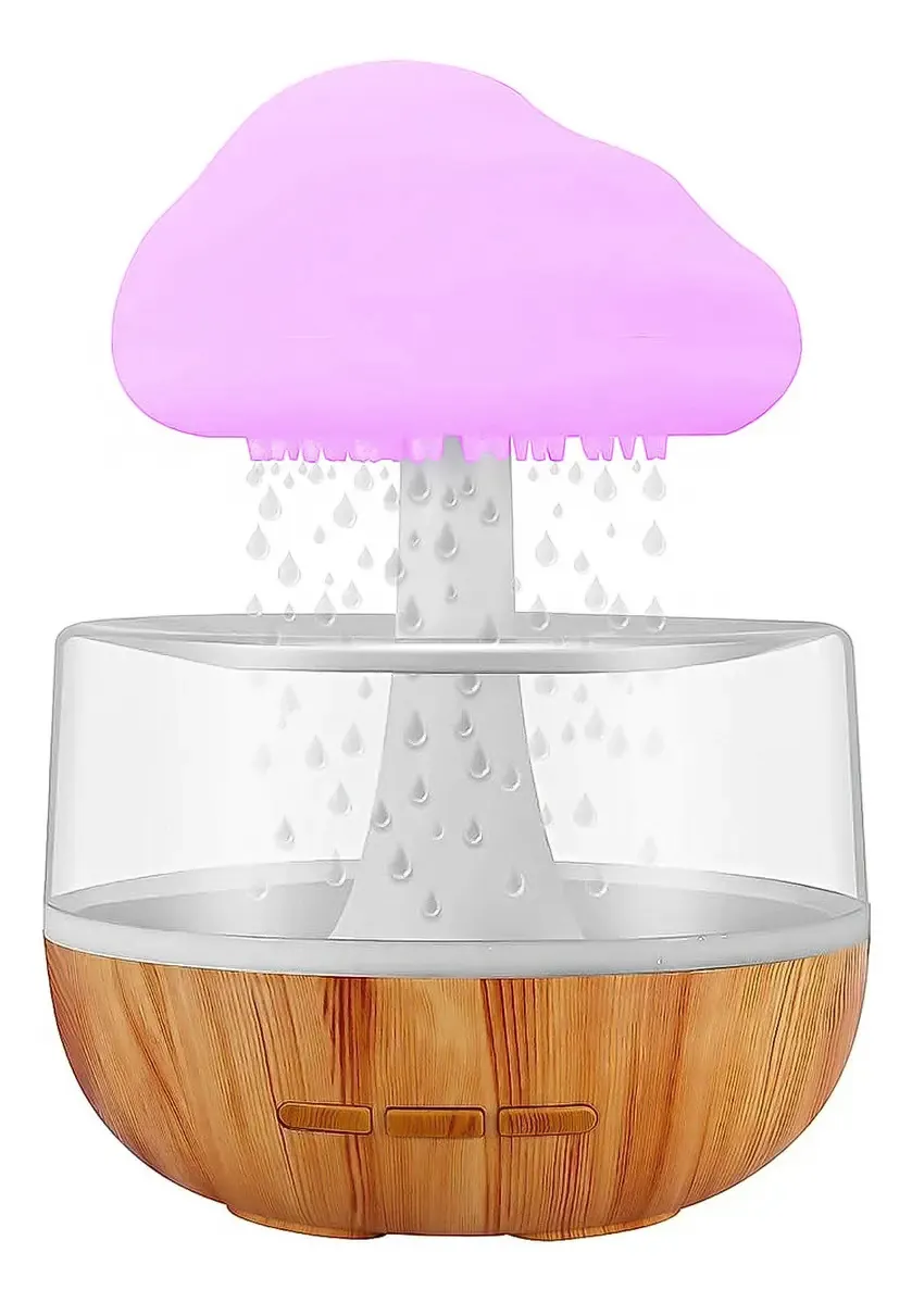 Humidificador Nube De Lluvia Con Luces Led