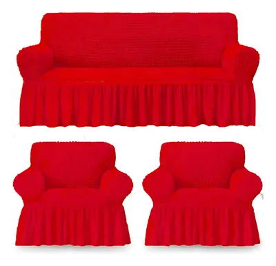Juego de Cubre Sillones Turco 3+1+1 Rojo Italiano