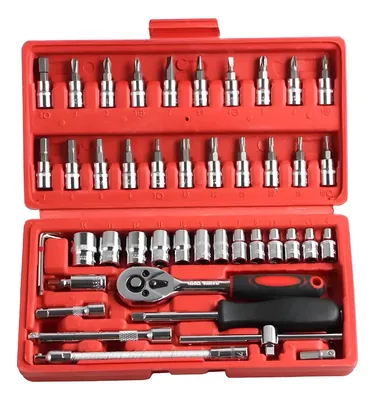 Juego De Herramientas Mecanica Dados 46 Pcs Caja Verde
