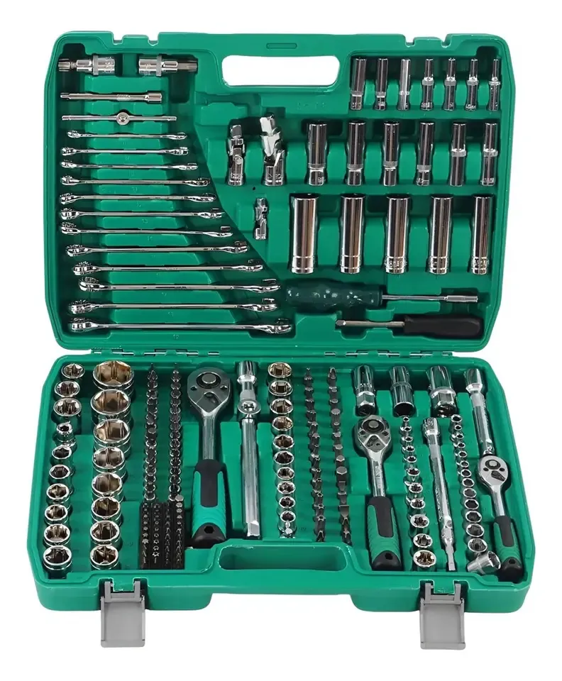Juego De Herramientas Mecanica Dados 61 Pcs Caja Verde