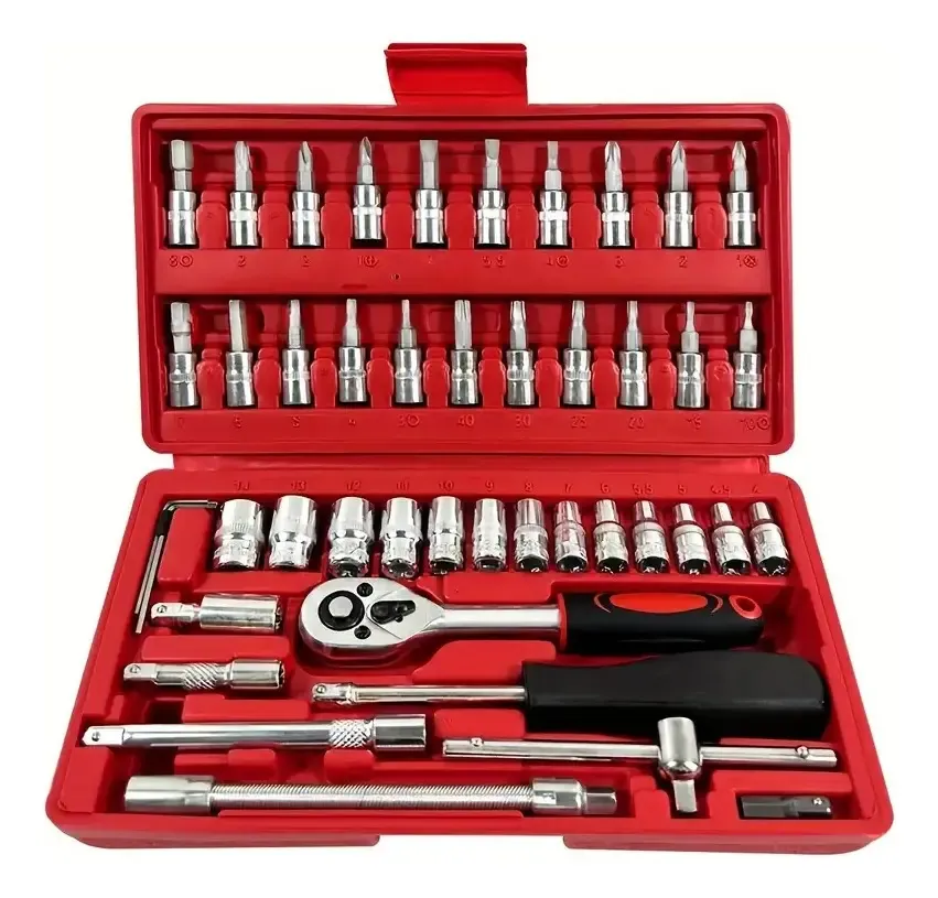 Juego de Llaves de 46Pcs Métricas 1/4″ con Caja
