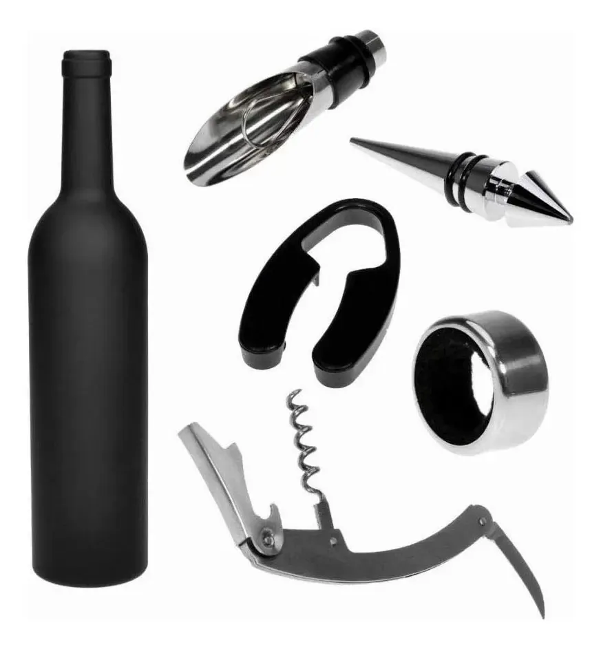 Kit 5 Pcs Descorchador De Vino