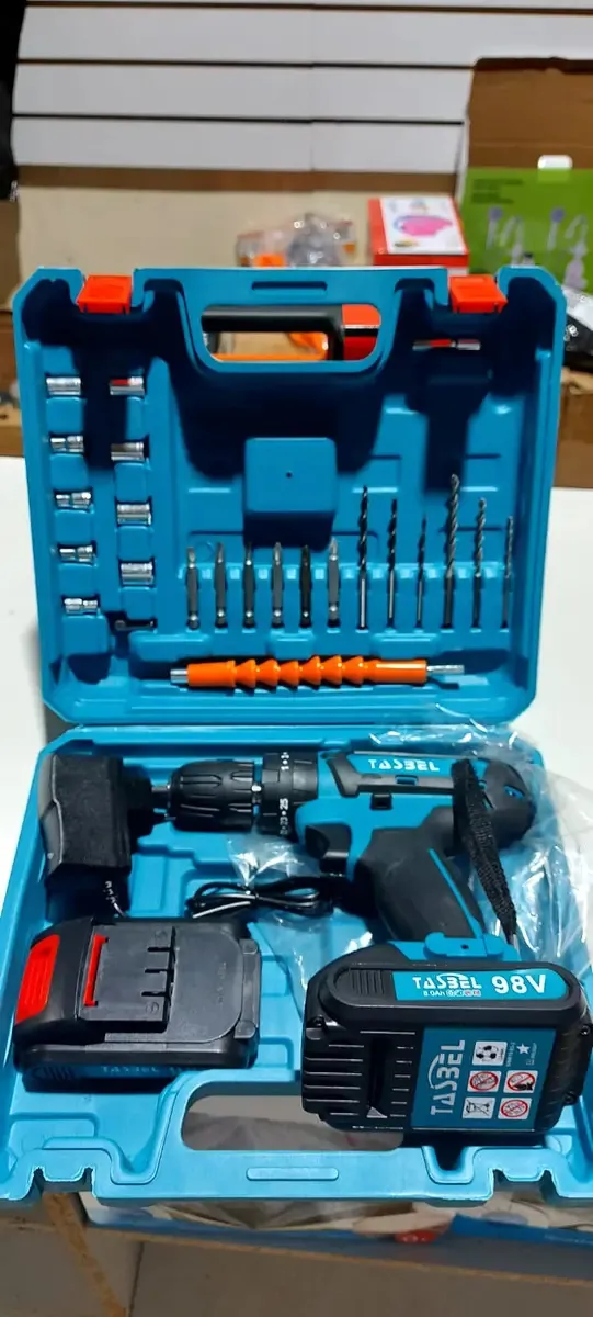 Kit de Batería de Litio Recargable con Cargador para Herramientas Eléctricas Amarillo