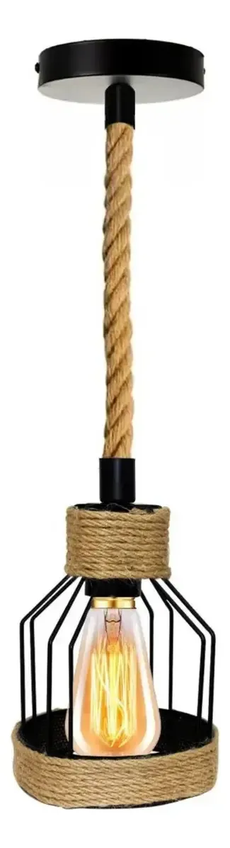Lámpara Colgante de Cuerda Rústica