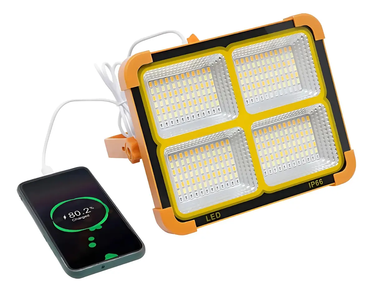 Lámpara de Emergencia 1.000W Solar y a Corriente