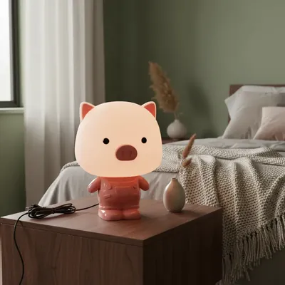Lámpara Para Dormitorio De Cerdito Pig