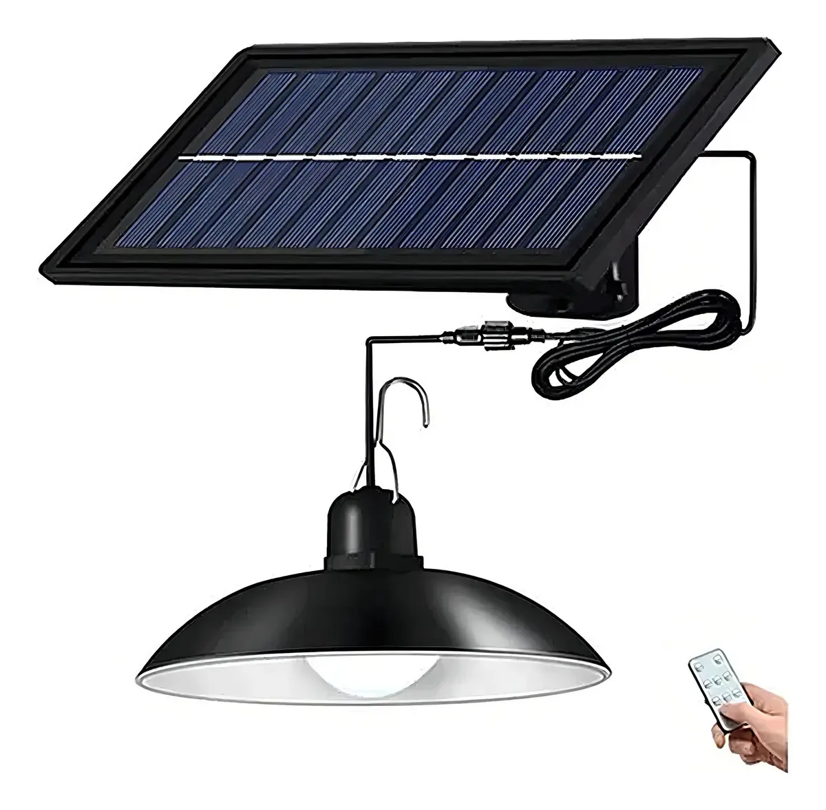 Lámpara Solar Colgante 120w Plafón + Panel Solar + Control