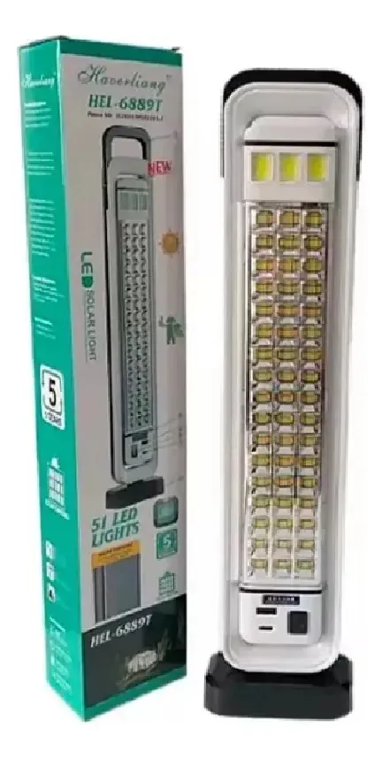 Luz De Emergencia 5v Solar Y Recargable 18cm