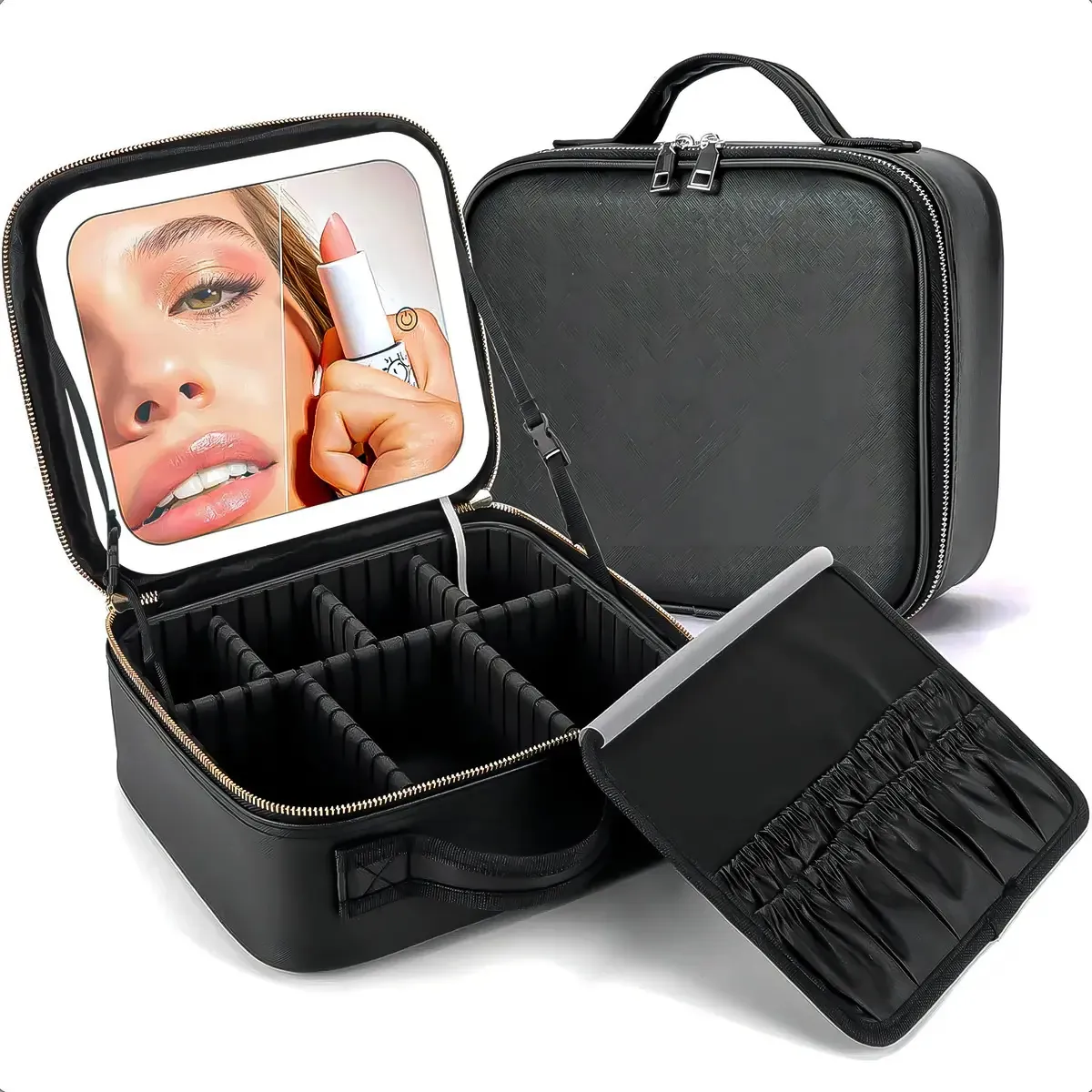 Maleta Organizadora De Maquillaje + Espejo | ST-8020 - OFERTA🥇