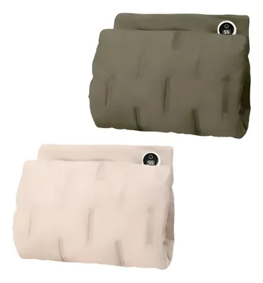 Manta Térmica de Manos USB Multiuso con Control Digital – Uso Conectado a Corriente, Beige y Verde.