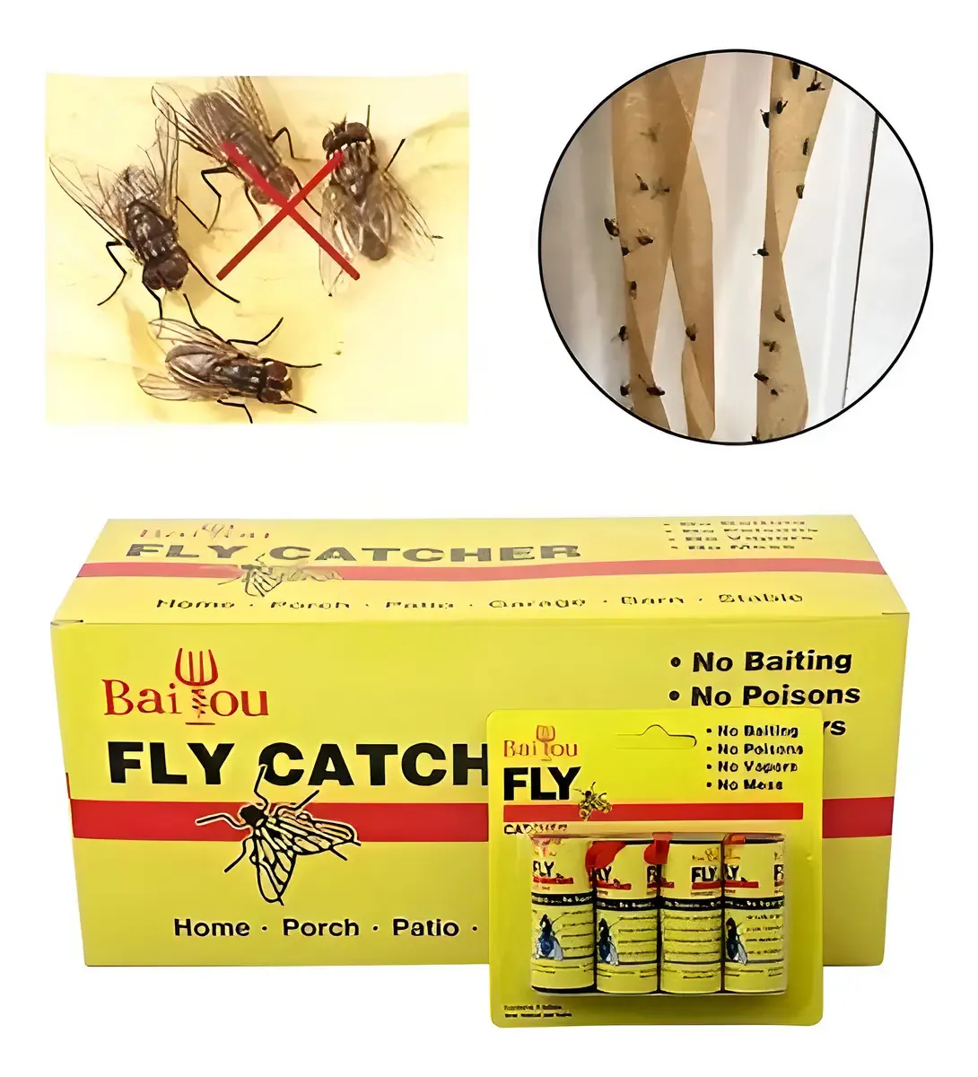 Mata Moscas E Insectos Caja De 96 Tiras Adhesivas