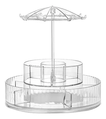 Organizador Joyas Maquillaje Giratorio Transparente