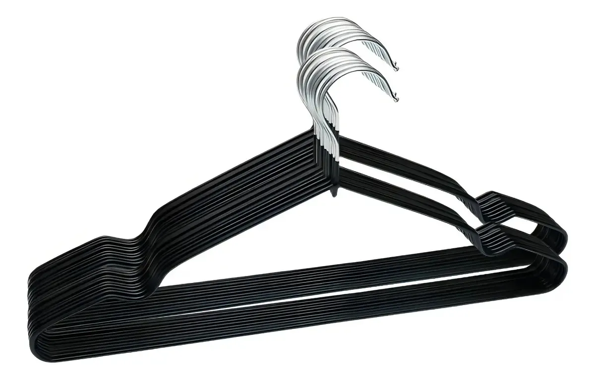 Pack 10 Ganchos Colgador Ropa Antideslizante 40cm