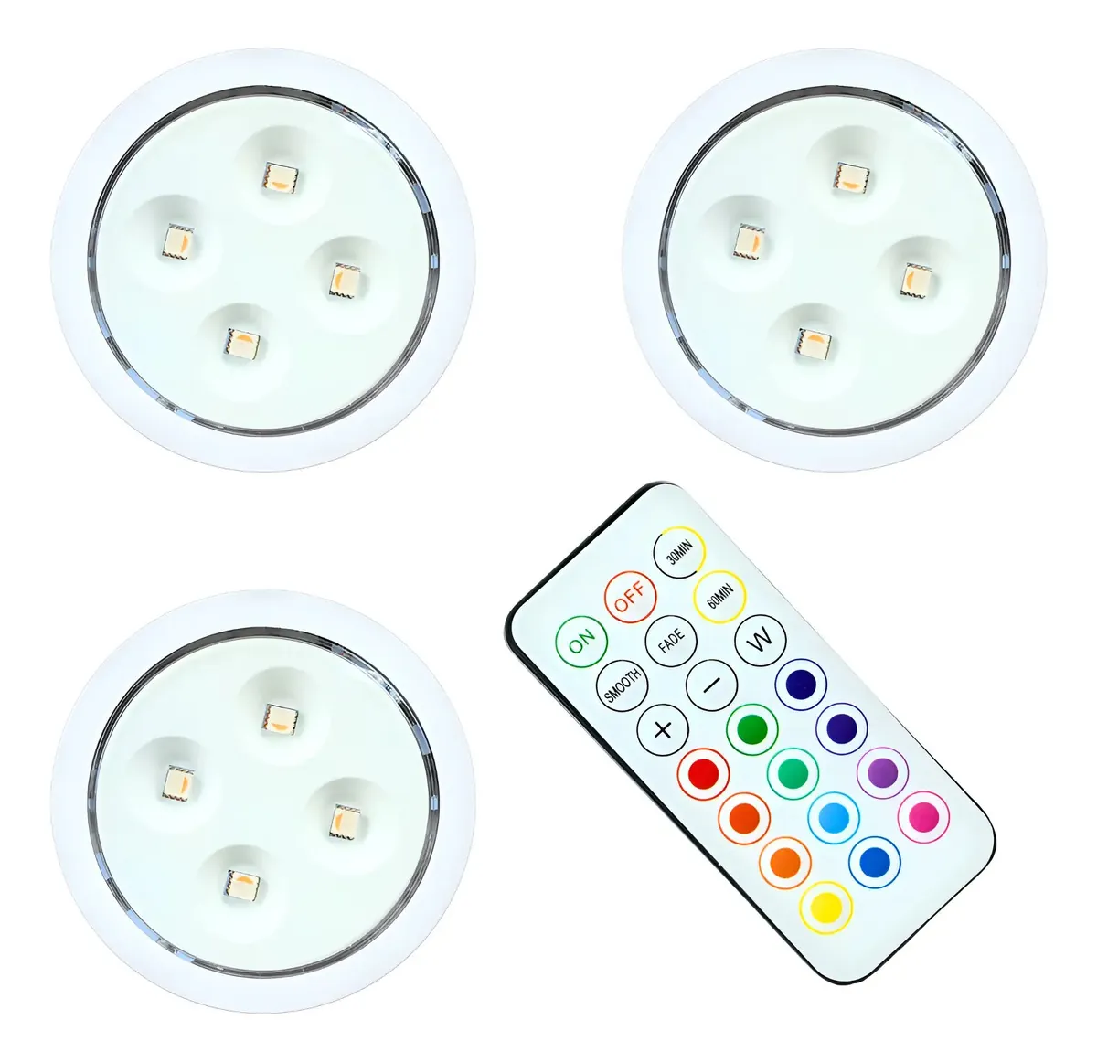 Pack de 3 Luces Led con Control Remoto