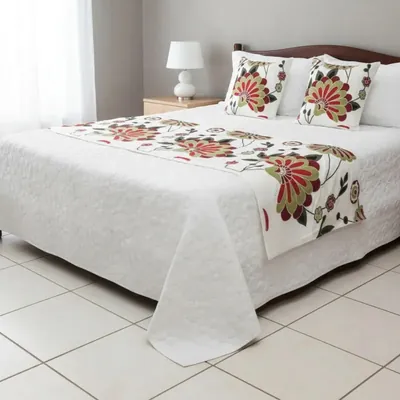 Piecera Bordada + 2 Fundas De Cojín 70x180cm