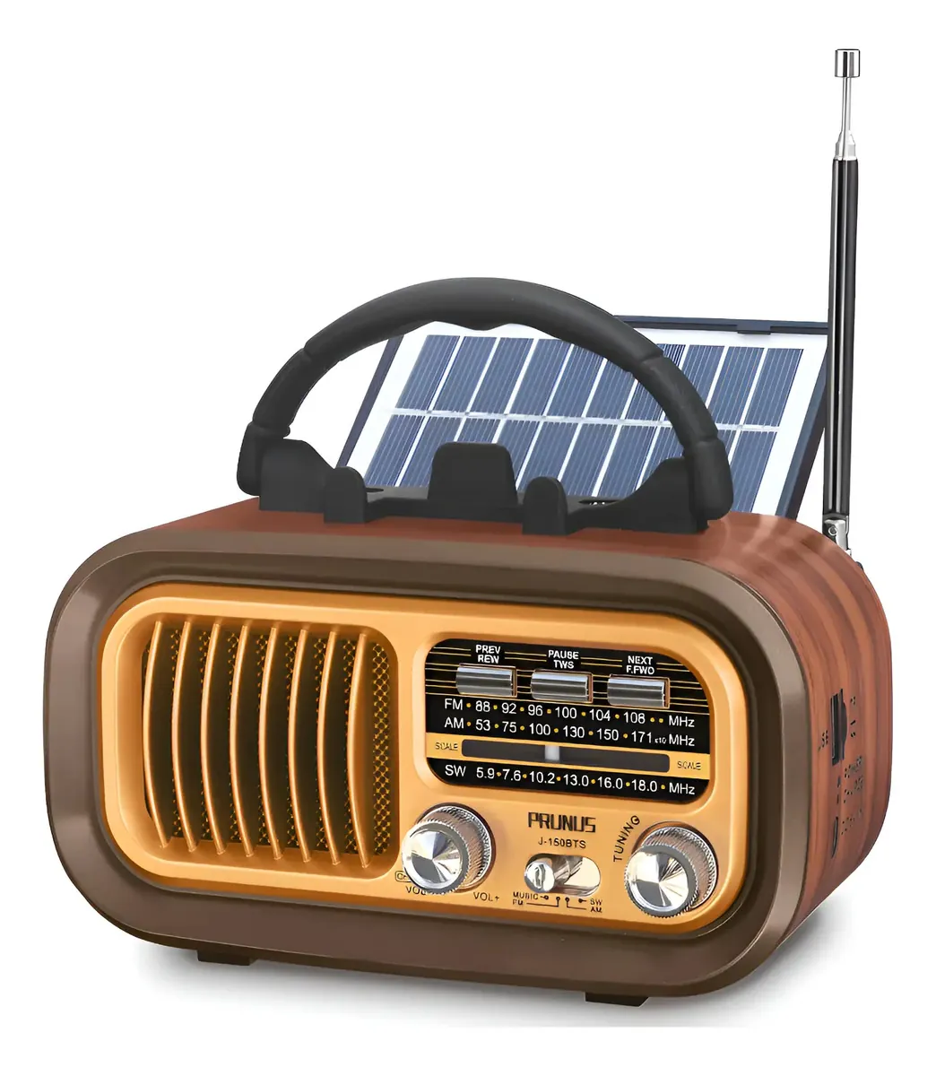 Radio Portátil Vintage Bluetooth Recargable Fm, Am, USB, Sd, Mp3 TASBEL