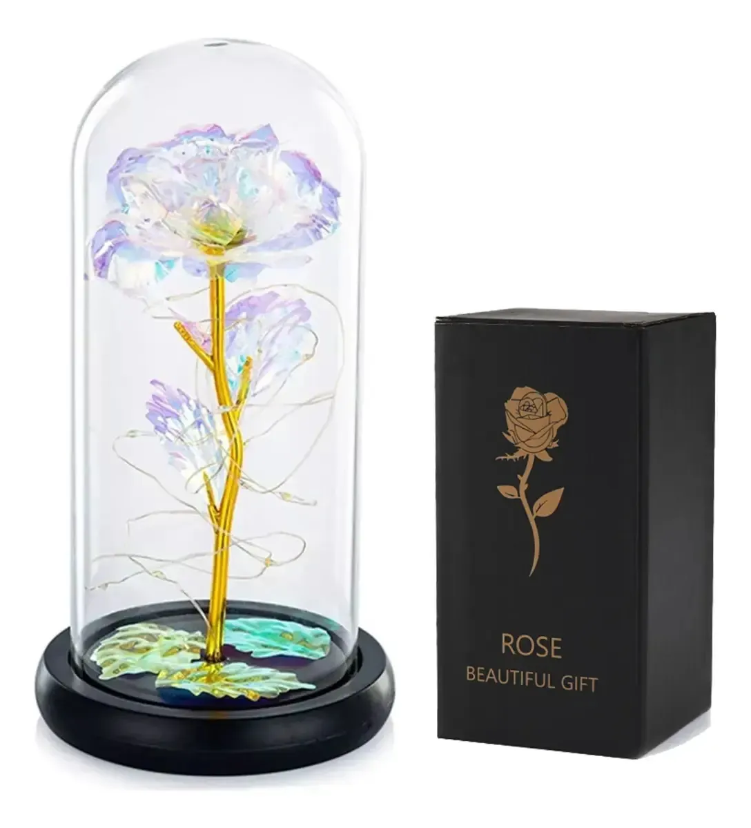 Rosa Eterna Esfera Led De Vidrio