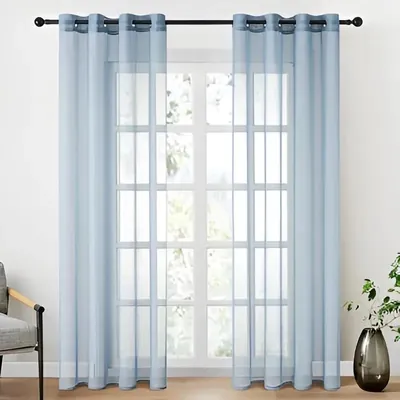 Set 2 Cortinas Transparentes Lisas - GRIS