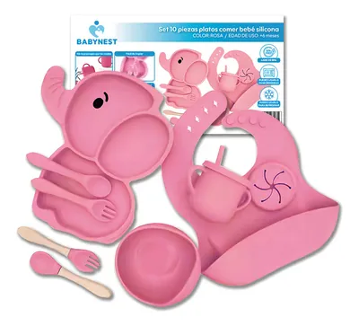 Set De Alimentación Silicona Platos Bebé