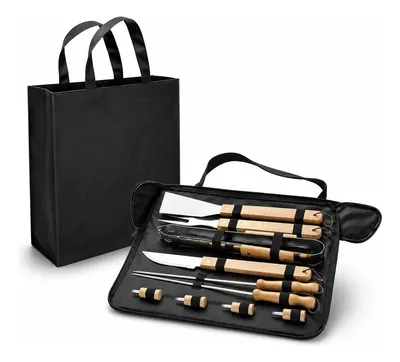 Set De Asado 4 Piezas Con Estuche