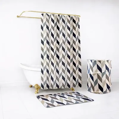 Set de Baño 2 Pcs Cesto Y Cortina