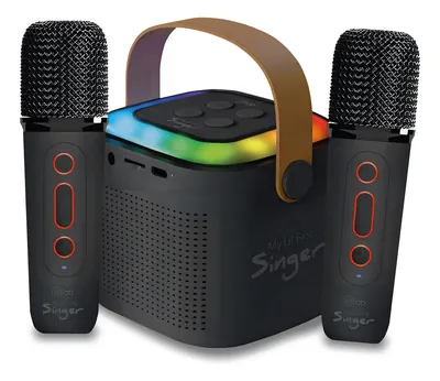 Set de karaoke portátil 2 MICROFONOS Kanisi Smart Singer