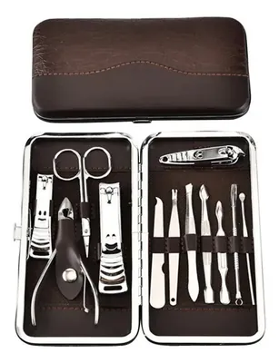Set Manicura Pedicura 12 Piezas de Acero Inoxidable