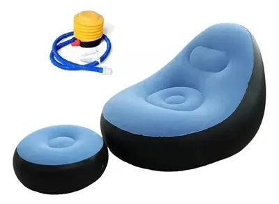 Sofá Puff Inflable Portátil + Reposa Pies