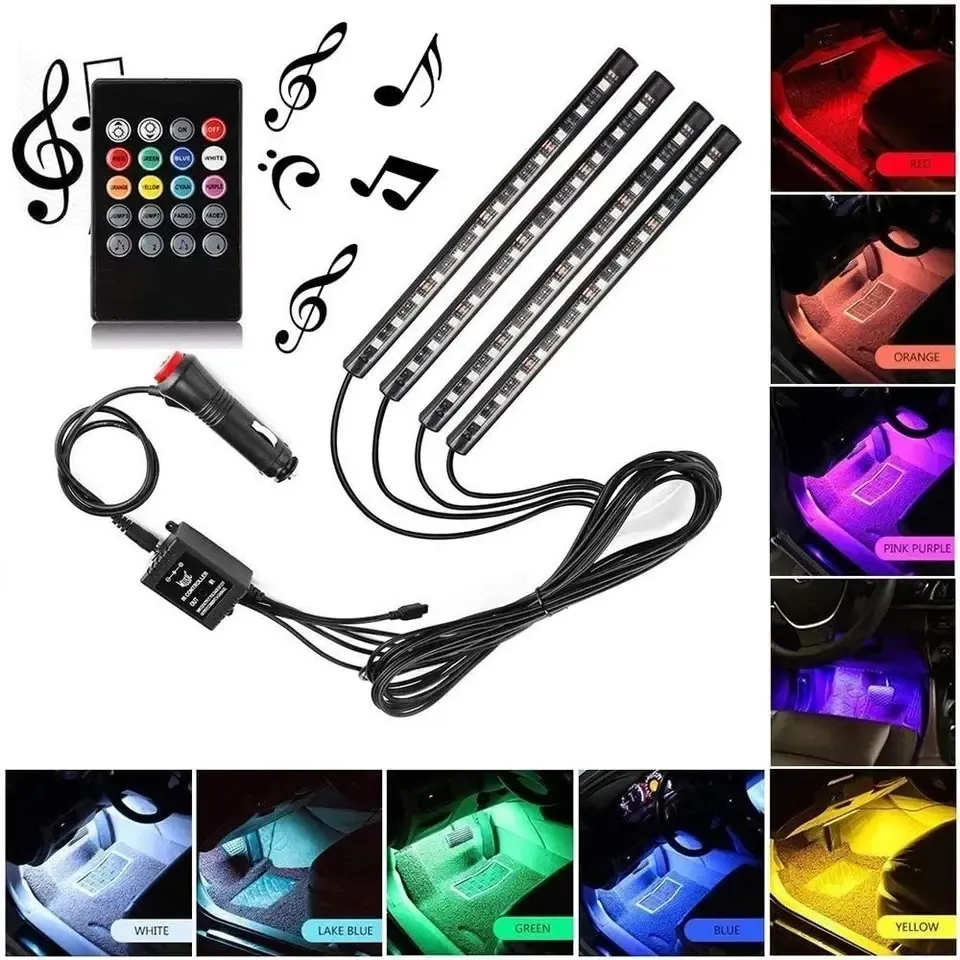 Tiras Led Rgb Interior Auto Multicolor