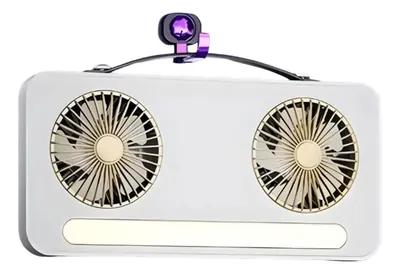 Ventilador de Escritorio con Luz Blanco y Negro