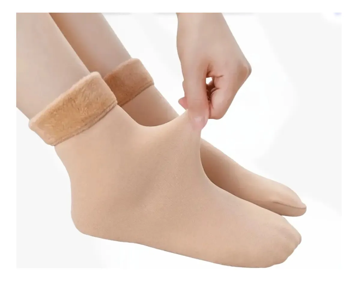 x12 Calcetines Térmicos De Terciopelo Mujer