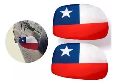 x2 Cubre Retrovisor Bandera Chilena